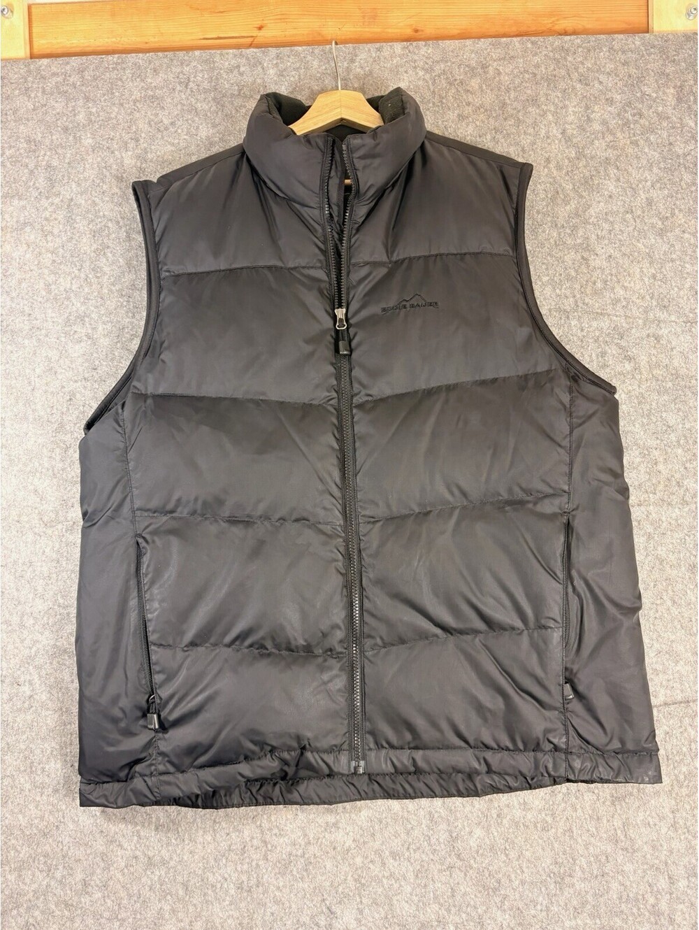 Vintage Eddie Bauer Puffy Goose Down Vest Men’s L Black 90’s Outerwear Y2K